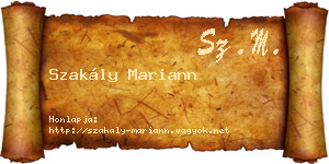 Szakály Mariann névjegykártya
